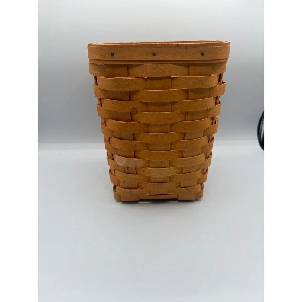 Longaberger Baskets 2002 Handwoven Tall Rectangular Waste Basket Storage Bin USA